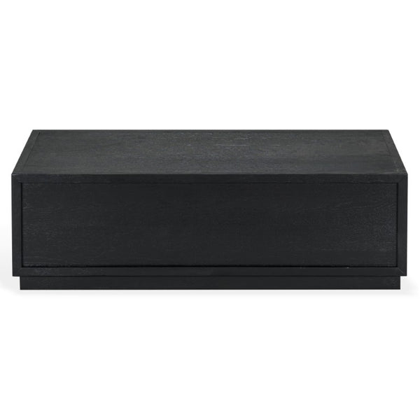 Safavieh Zeus Solid Wood Rectangular Coffee Table Warm Oak Finish Low Profile Living Room Black SFV2235B