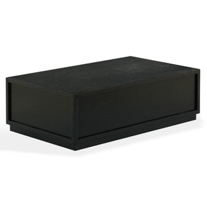 Safavieh Zeus Solid Wood Rectangular Coffee Table Warm Oak Finish Low Profile Living Room Black SFV2235B
