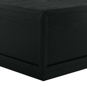 Safavieh Zeus Solid Wood Rectangular Coffee Table Warm Oak Finish Low Profile Living Room Black SFV2235B