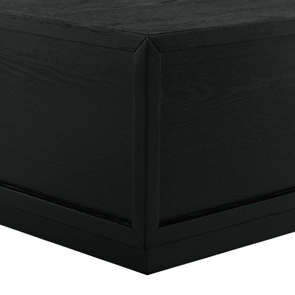 Safavieh Zeus Solid Wood Rectangular Coffee Table Warm Oak Finish Low Profile Living Room Black SFV2235B