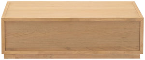 Safavieh Zeus Solid Wood Rectangular Coffee Table Warm Oak Finish Low Profile Living Room Cream SFV2235C