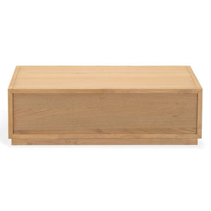 Safavieh Zeus Solid Wood Rectangular Coffee Table Warm Oak Finish Low Profile Living Room Cream SFV2235C