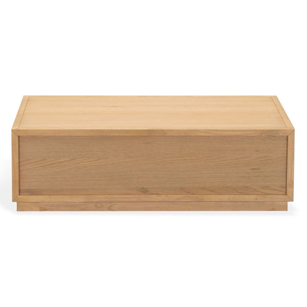 Safavieh Zeus Solid Wood Rectangular Coffee Table Warm Oak Finish Low Profile Living Room Cream SFV2235C