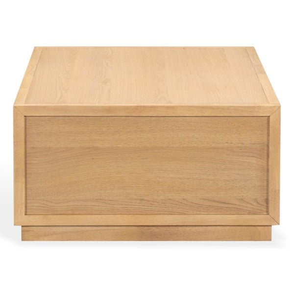 Safavieh Zeus Solid Wood Rectangular Coffee Table Warm Oak Finish Low Profile Living Room Cream SFV2235C
