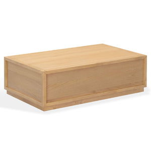 Safavieh Zeus Solid Wood Rectangular Coffee Table Warm Oak Finish Low Profile Living Room Cream SFV2235C