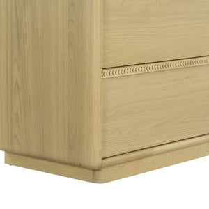 Safavieh Alanna Solid Oak Nightstand with Carved Drawer Fronts for Bohemian Bedroom Styling Oak SFV2236A