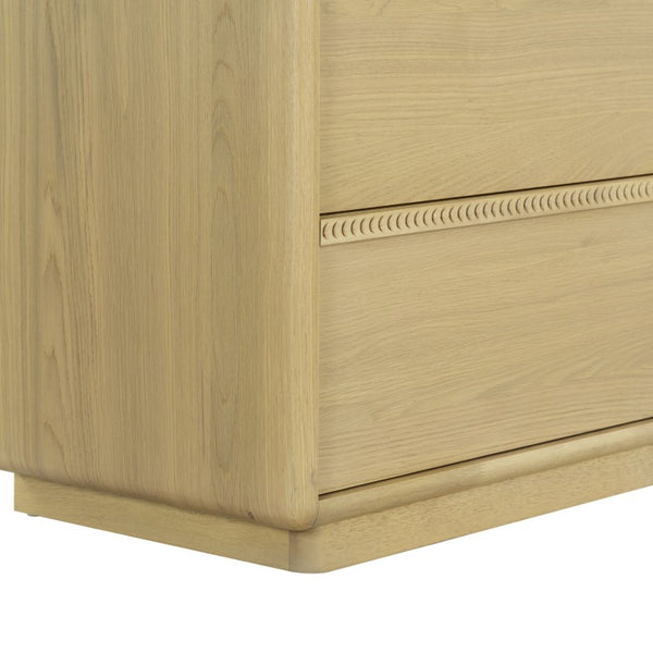 Safavieh Alanna Solid Oak Nightstand with Carved Drawer Fronts for Bohemian Bedroom Styling Oak SFV2236A