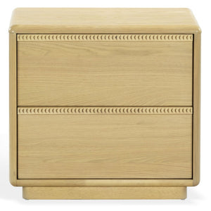 Safavieh Alanna Solid Oak Nightstand with Carved Drawer Fronts for Bohemian Bedroom Styling Oak SFV2236A