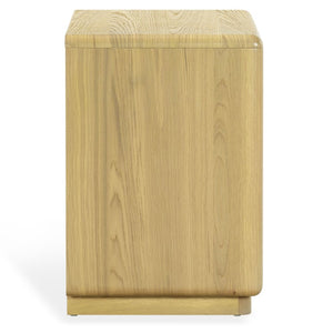 Safavieh Alanna Solid Oak Nightstand with Carved Drawer Fronts for Bohemian Bedroom Styling Oak SFV2236A