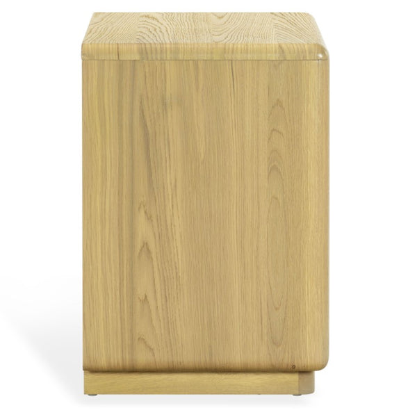 Safavieh Alanna Solid Oak Nightstand with Carved Drawer Fronts for Bohemian Bedroom Styling Oak SFV2236A