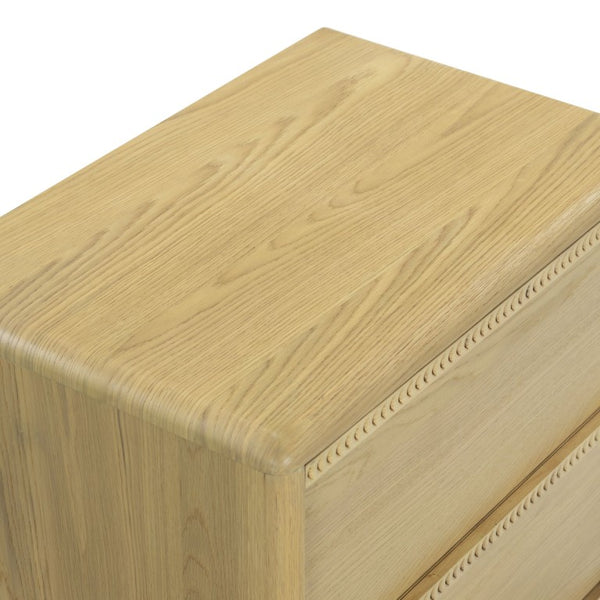 Safavieh Alanna Solid Oak Nightstand with Carved Drawer Fronts for Bohemian Bedroom Styling Oak SFV2236A