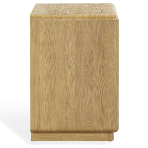 Safavieh Alanna Solid Oak Nightstand with Carved Drawer Fronts for Bohemian Bedroom Styling Brown Oak SFV2236B