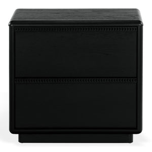 Safavieh Alanna Solid Oak Nightstand with Carved Drawer Fronts for Bohemian Bedroom Styling Black SFV2236C