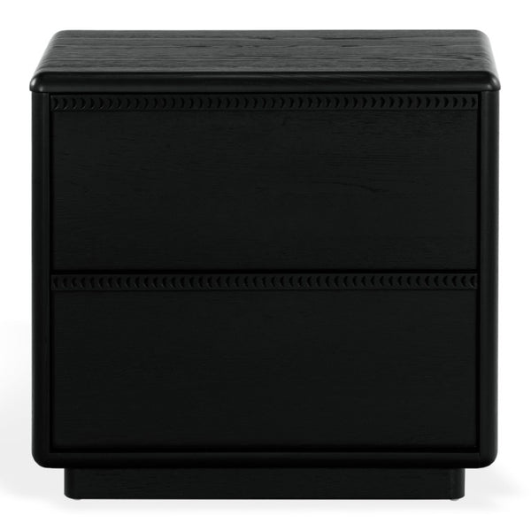 Safavieh Alanna Solid Oak Nightstand with Carved Drawer Fronts for Bohemian Bedroom Styling Black SFV2236C