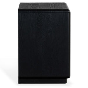 Safavieh Alanna Solid Oak Nightstand with Carved Drawer Fronts for Bohemian Bedroom Styling Black SFV2236C