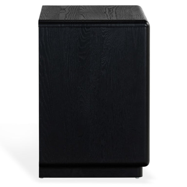 Safavieh Alanna Solid Oak Nightstand with Carved Drawer Fronts for Bohemian Bedroom Styling Black SFV2236C