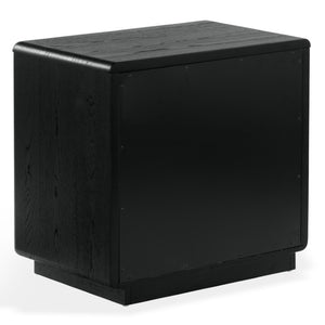 Safavieh Alanna Solid Oak Nightstand with Carved Drawer Fronts for Bohemian Bedroom Styling Black SFV2236C