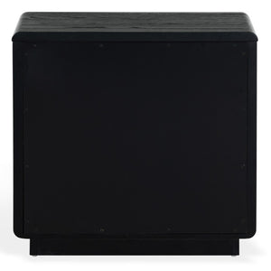 Safavieh Alanna Solid Oak Nightstand with Carved Drawer Fronts for Bohemian Bedroom Styling Black SFV2236C