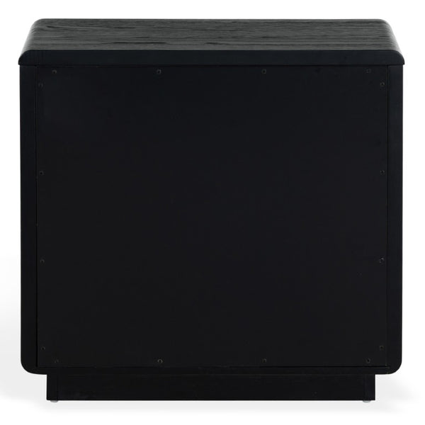 Safavieh Alanna Solid Oak Nightstand with Carved Drawer Fronts for Bohemian Bedroom Styling Black SFV2236C