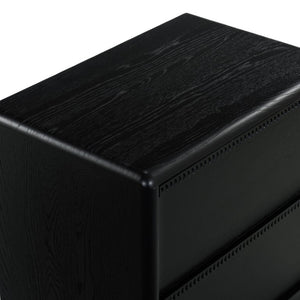 Safavieh Alanna Solid Oak Nightstand with Carved Drawer Fronts for Bohemian Bedroom Styling Black SFV2236C