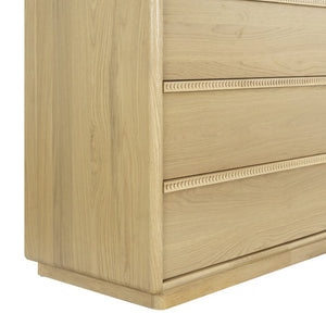 Safavieh Alanna Hand-Carved Solid Wood Six Drawer Dresser for Transitional Bedroom Storage Oak SFV2237A