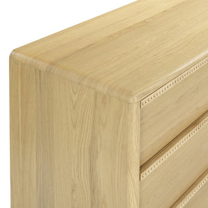 Safavieh Alanna Hand-Carved Solid Wood Six Drawer Dresser for Transitional Bedroom Storage Oak SFV2237A
