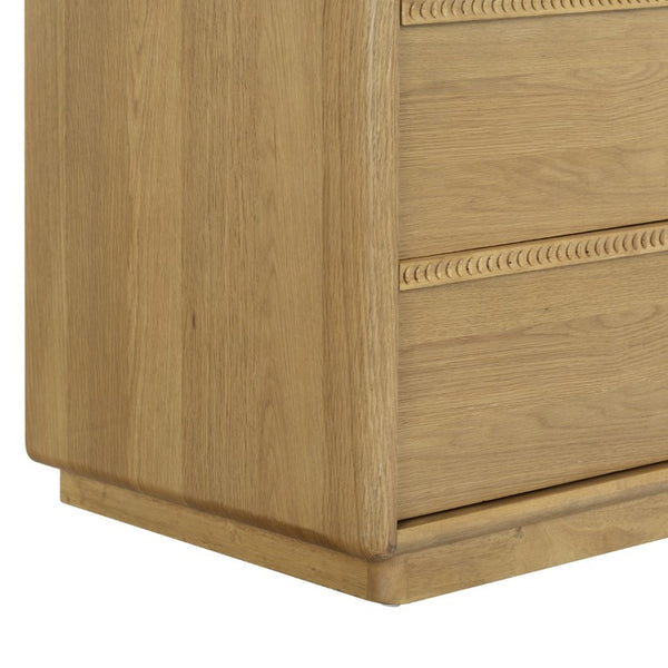 Safavieh Alanna Hand-Carved Solid Wood Six Drawer Dresser for Transitional Bedroom Storage Brown Oak SFV2237B