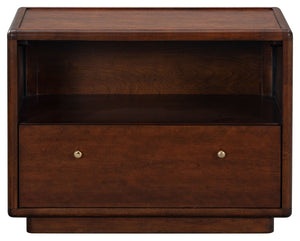 Safavieh Bellabrianna Traditional Single Drawer Nightstand Rich Cherry Wood with Metal Accents Dark Cherry SFV2238A