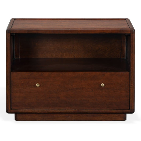 Safavieh Bellabrianna Traditional Single Drawer Nightstand Rich Cherry Wood with Metal Accents Dark Cherry SFV2238A