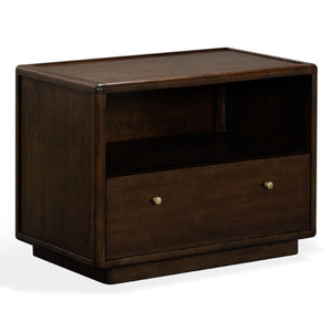 Safavieh Bellabrianna Traditional Single Drawer Nightstand Rich Cherry Wood with Metal Accents Dark Cherry SFV2238A