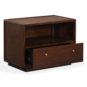 Safavieh Bellabrianna Traditional Single Drawer Nightstand Rich Cherry Wood with Metal Accents Dark Cherry SFV2238A