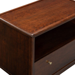 Safavieh Bellabrianna Traditional Single Drawer Nightstand Rich Cherry Wood with Metal Accents Dark Cherry SFV2238A