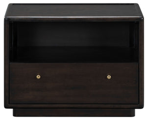 Safavieh Bellabrianna Traditional Single Drawer Nightstand Rich Cherry Wood with Metal Accents Black SFV2238B