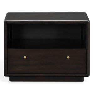 Safavieh Bellabrianna Traditional Single Drawer Nightstand Rich Cherry Wood with Metal Accents Black SFV2238B