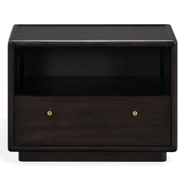 Safavieh Bellabrianna Traditional Single Drawer Nightstand Rich Cherry Wood with Metal Accents Black SFV2238B