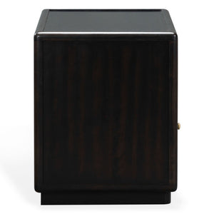 Safavieh Bellabrianna Traditional Single Drawer Nightstand Rich Cherry Wood with Metal Accents Black SFV2238B