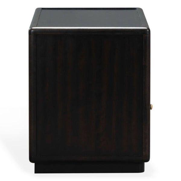 Safavieh Bellabrianna Traditional Single Drawer Nightstand Rich Cherry Wood with Metal Accents Black SFV2238B