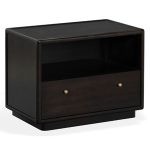 Safavieh Bellabrianna Traditional Single Drawer Nightstand Rich Cherry Wood with Metal Accents Black SFV2238B