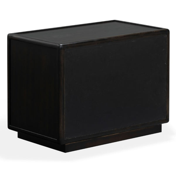 Safavieh Bellabrianna Traditional Single Drawer Nightstand Rich Cherry Wood with Metal Accents Black SFV2238B