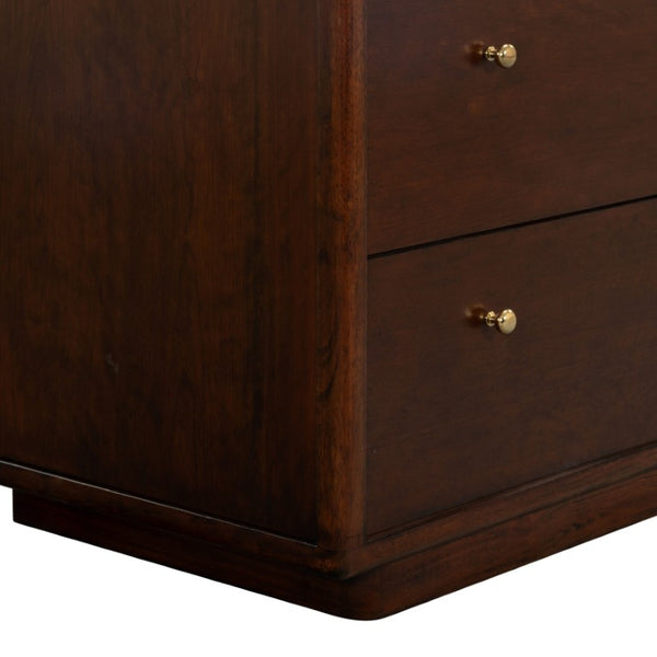 Safavieh Bellabrianna Six Drawer Wide Wood Dresser with Metal Hardware for Traditional Bedrooms Dark Cherry SFV2239A