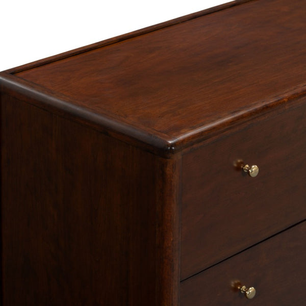 Safavieh Bellabrianna Six Drawer Wide Wood Dresser with Metal Hardware for Traditional Bedrooms Dark Cherry SFV2239A