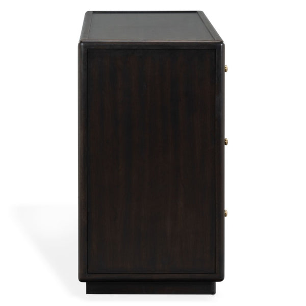 Safavieh Bellabrianna Six Drawer Wide Wood Dresser with Metal Hardware for Traditional Bedrooms Black SFV2239B