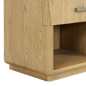 Safavieh Carmilla Wood Nightstand with Hammered Metal Hardware for Industrial Bedroom Decor Brown Oak SFV2240A