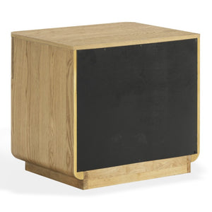 Safavieh Carmilla Wood Nightstand with Hammered Metal Hardware for Industrial Bedroom Decor Brown Oak SFV2240A