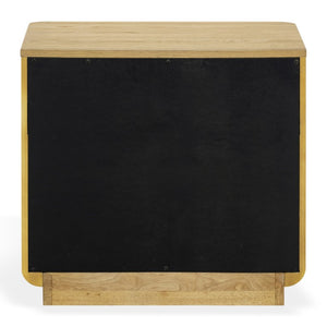 Safavieh Carmilla Wood Nightstand with Hammered Metal Hardware for Industrial Bedroom Decor Brown Oak SFV2240A