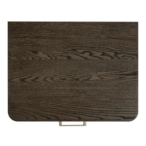 Safavieh Carmilla Wood Nightstand with Hammered Metal Hardware for Industrial Bedroom Decor Dark Brown Oak SFV2240B