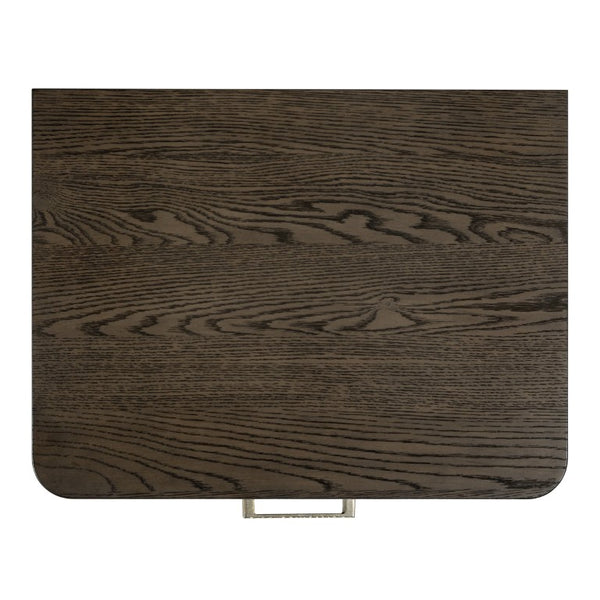 Safavieh Carmilla Wood Nightstand with Hammered Metal Hardware for Industrial Bedroom Decor Dark Brown Oak SFV2240B