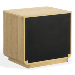 Safavieh Carmilla Three Drawer Nightstand with Hammered Metal Hardware and Warm Oak Finish Brown Oak SFV2241A