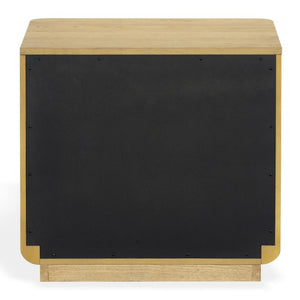 Safavieh Carmilla Three Drawer Nightstand with Hammered Metal Hardware and Warm Oak Finish Brown Oak SFV2241A