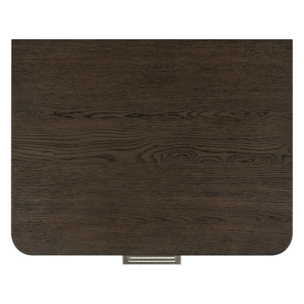 Safavieh Carmilla Three Drawer Nightstand with Hammered Metal Hardware and Warm Oak Finish Dark Brown Oak SFV2241B